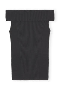 Top à épaules dénudées en tricot - Black