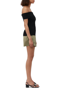 Top à épaules dénudées en tricot - Black