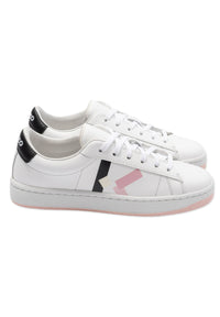 Sneakers basses en cuir - Blanc Cassé