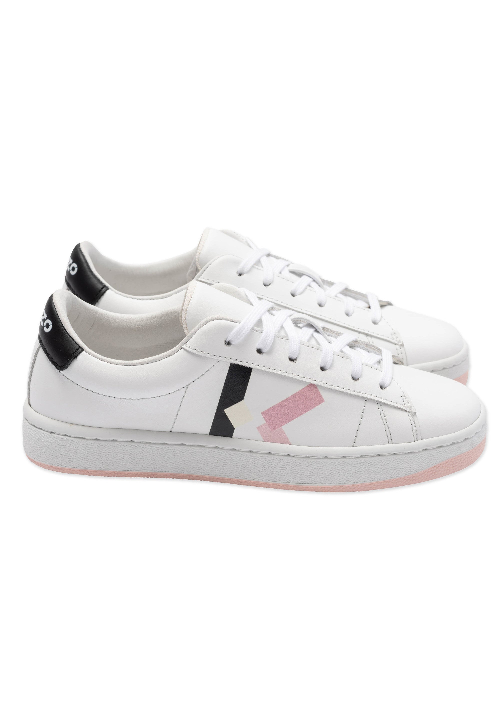 Sneakers basses en cuir - Blanc Cassé