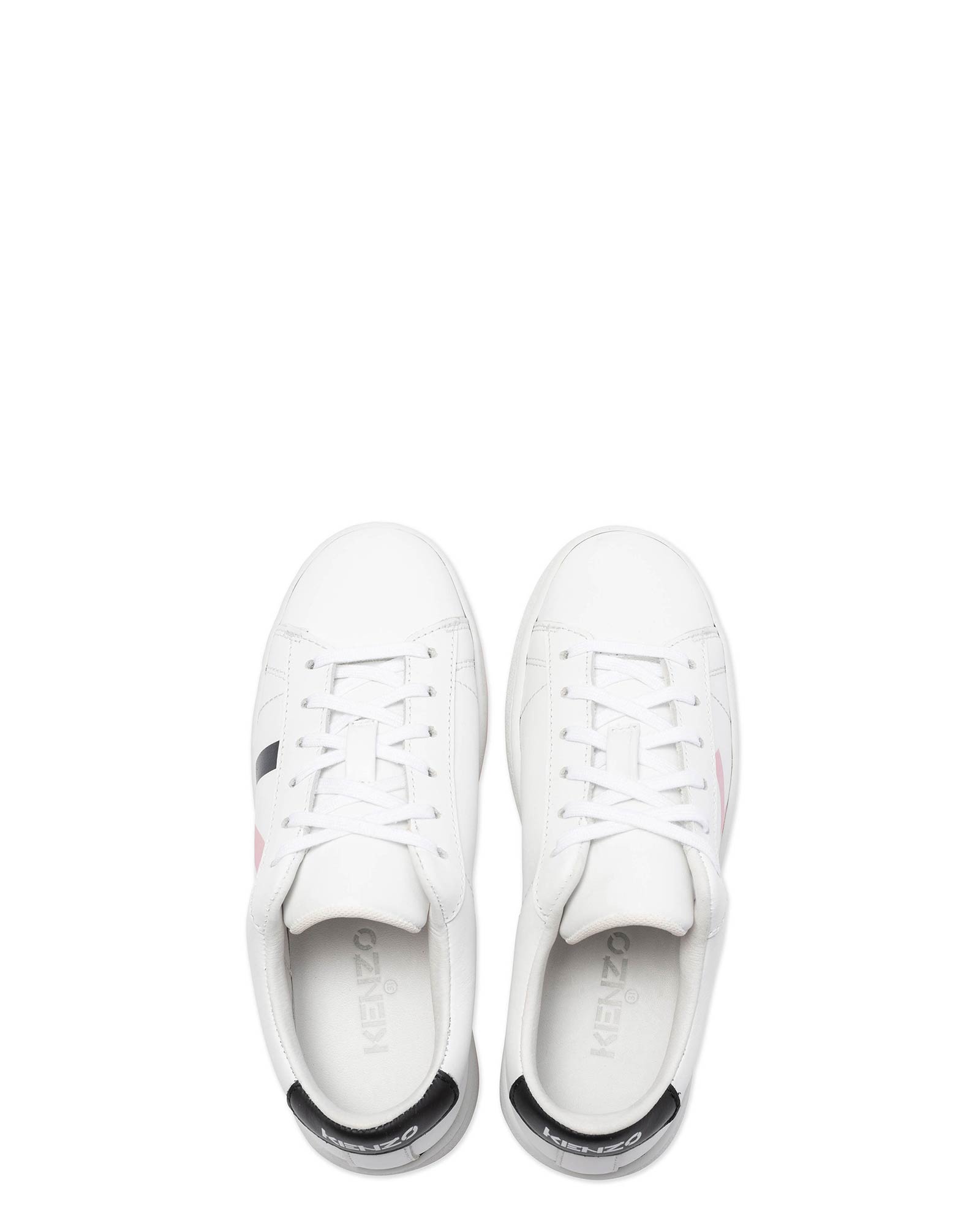 Sneakers basses en cuir - Blanc Cassé