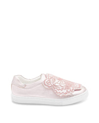 Baskets fermeture velcro en cuir - Beige Rosée