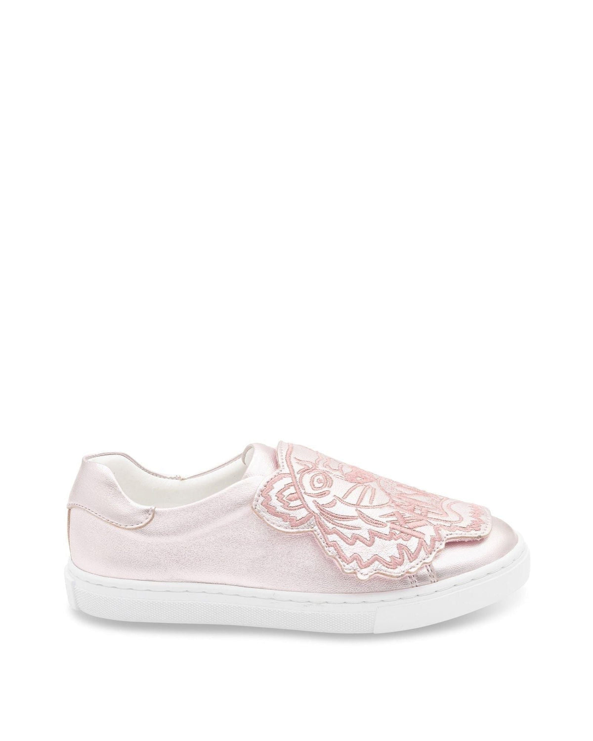 Baskets fermeture velcro en cuir - Beige Rosée