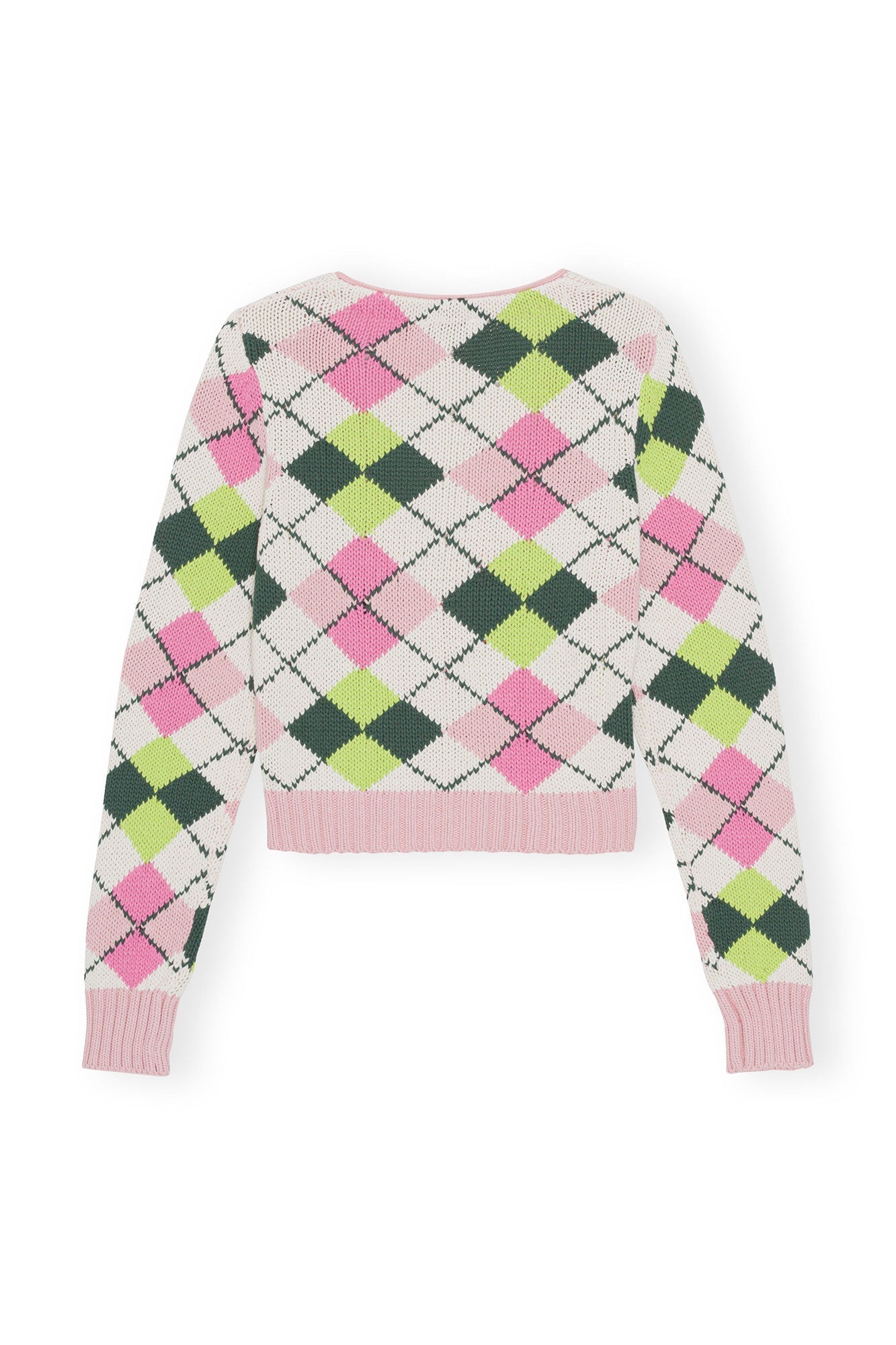 Cardigan à col V graphique en coton - Multicolour