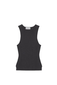 Débardeur sans manches en tissu mélangé - Black