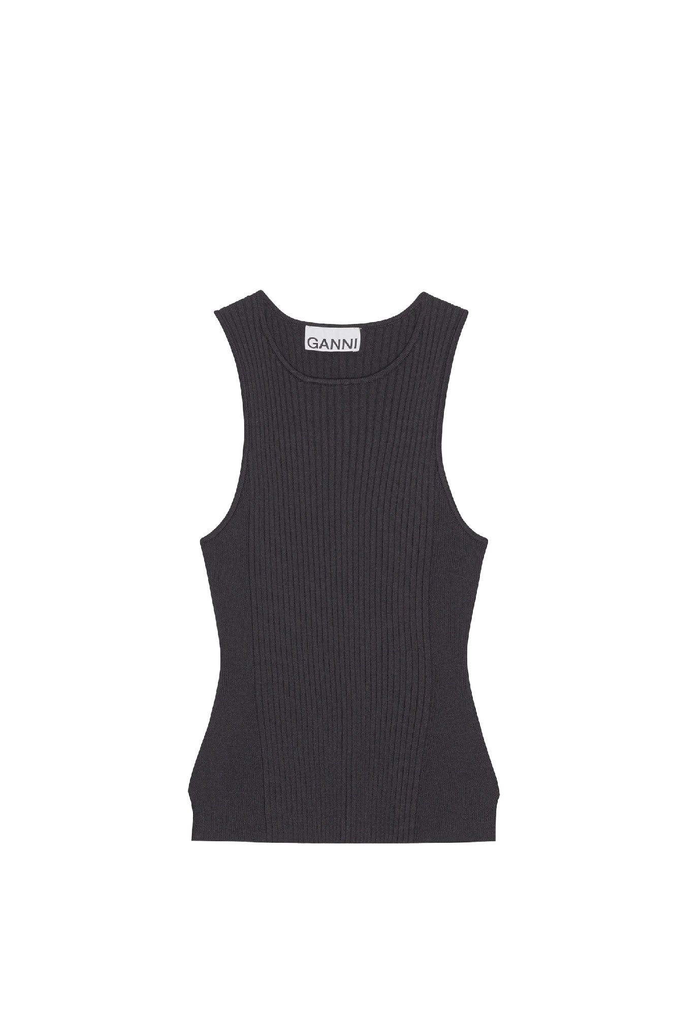 Débardeur sans manches en tissu mélangé - Black