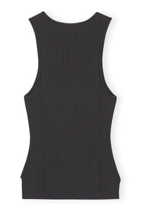 Débardeur sans manches en tissu mélangé - Black