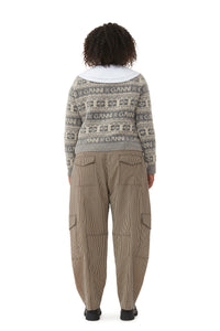 Wool blend logo cardigan - Frost Gray