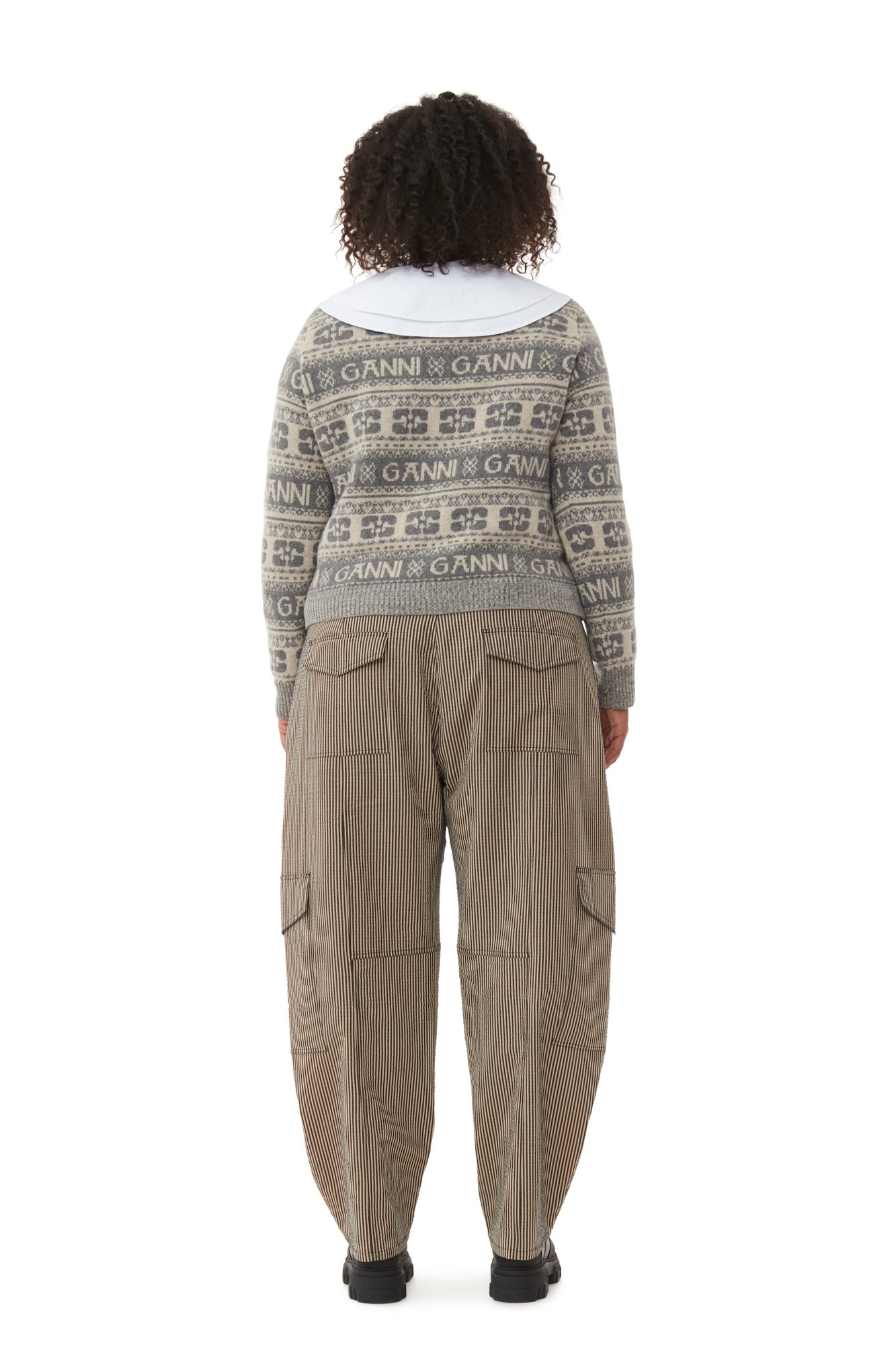 Wool blend logo cardigan - Frost Gray