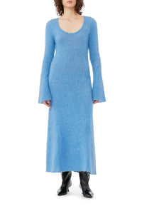 Robe longue côtelée en laine - Silver Lake Blue