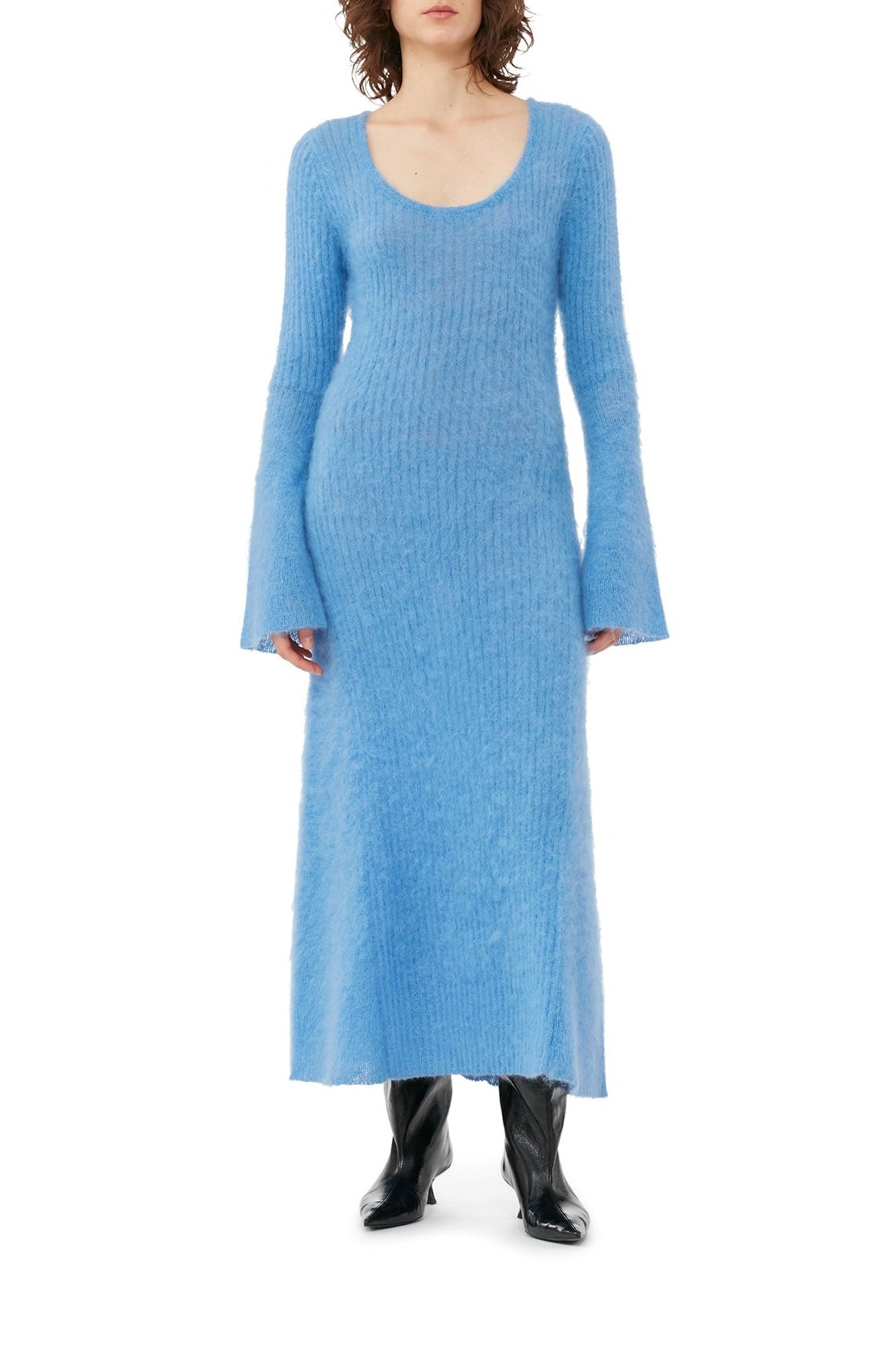 Robe longue côtelée en laine - Silver Lake Blue