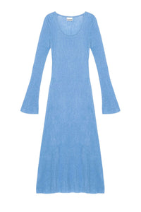 Robe longue côtelée en laine - Silver Lake Blue