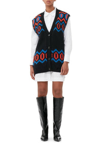 Pull sans manches en laine - Black
