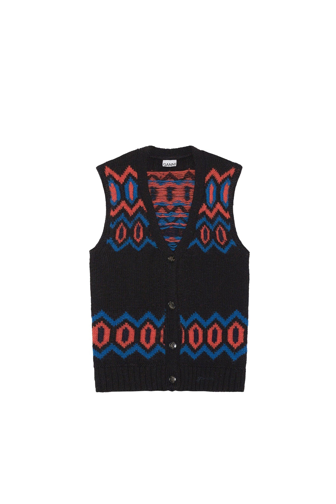 Pull sans manches en laine - Black