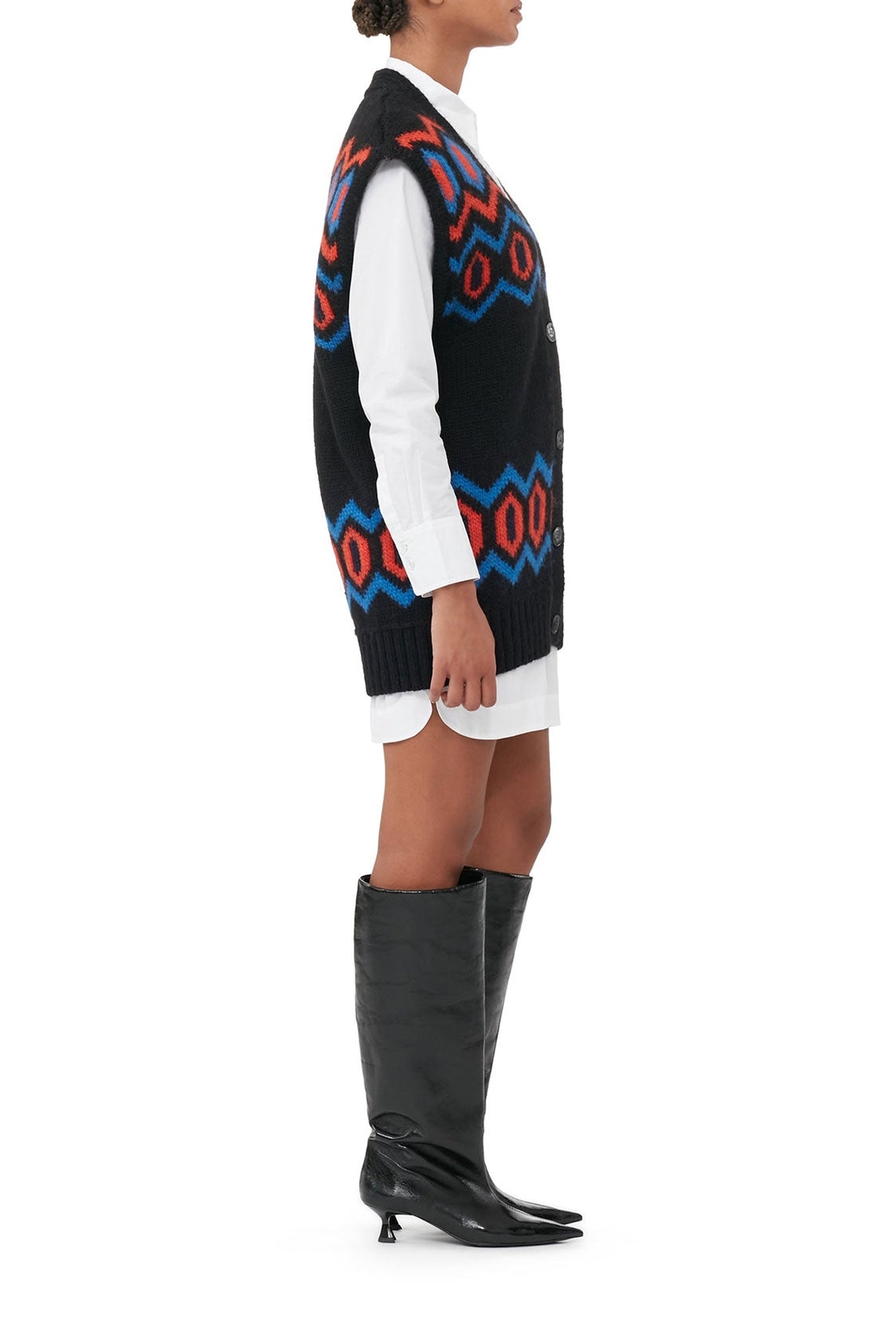 Pull sans manches en laine - Black