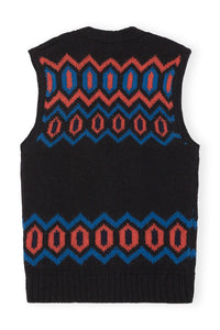 Pull sans manches en laine - Black