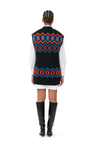 Pull sans manches en laine - Black