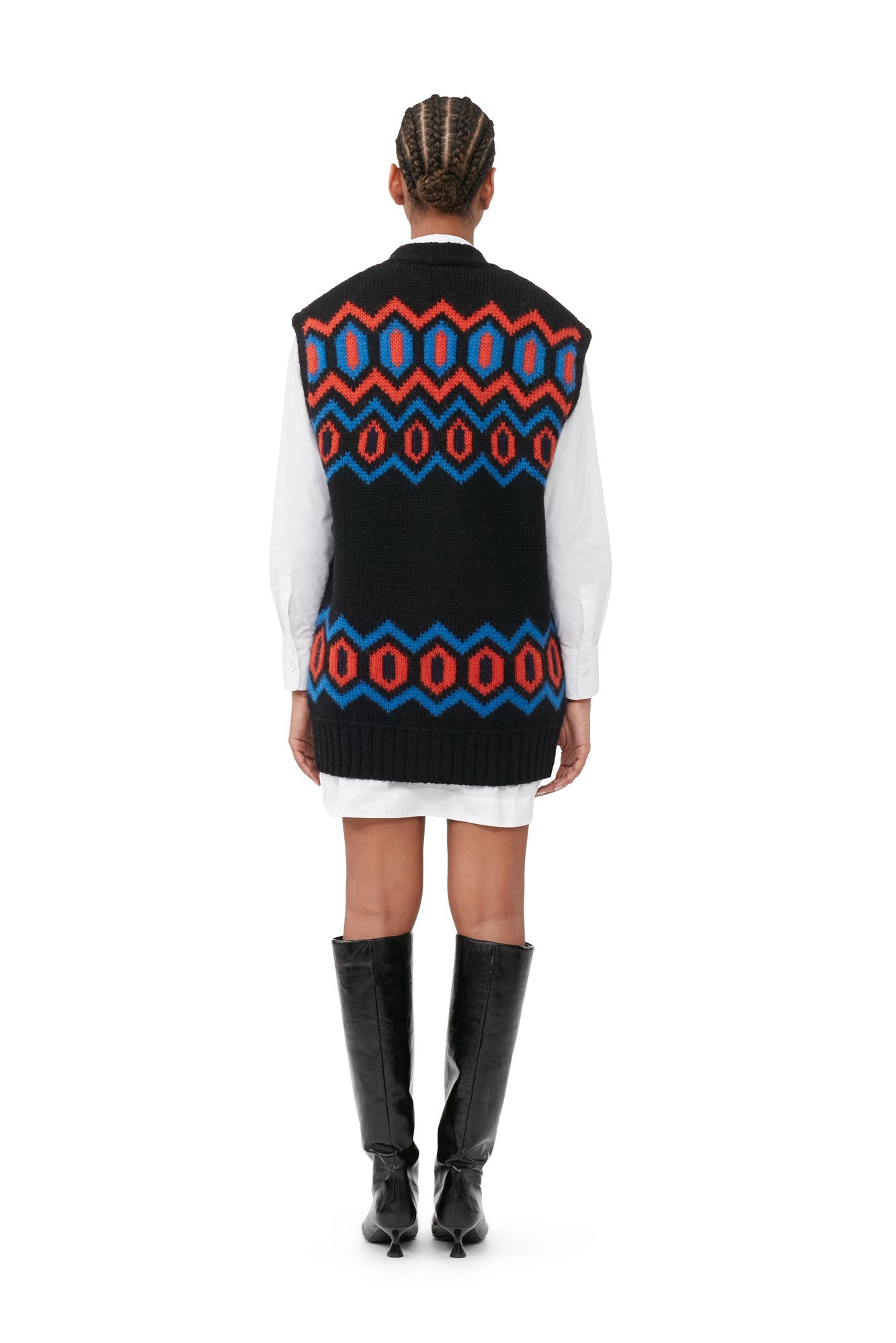 Pull sans manches en laine - Black