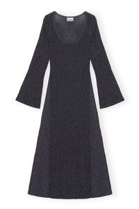 Ribbed knit maxi dress - Noir Pailleté