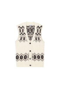 Sleeveless wool jumper - Egret