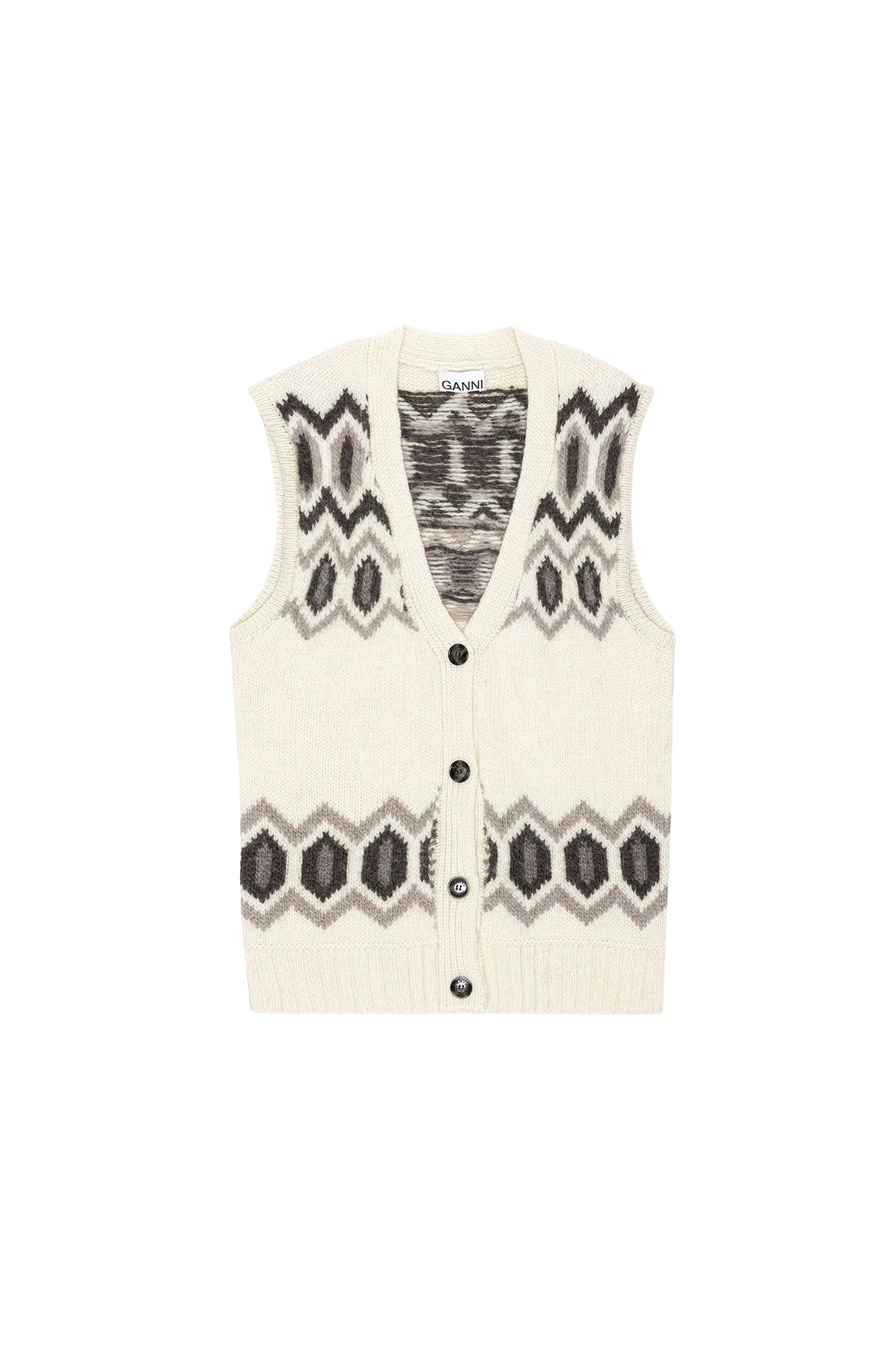 Sleeveless wool jumper - Egret
