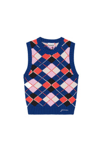 Pull sans manches graphique en coton - Sodalite Blue