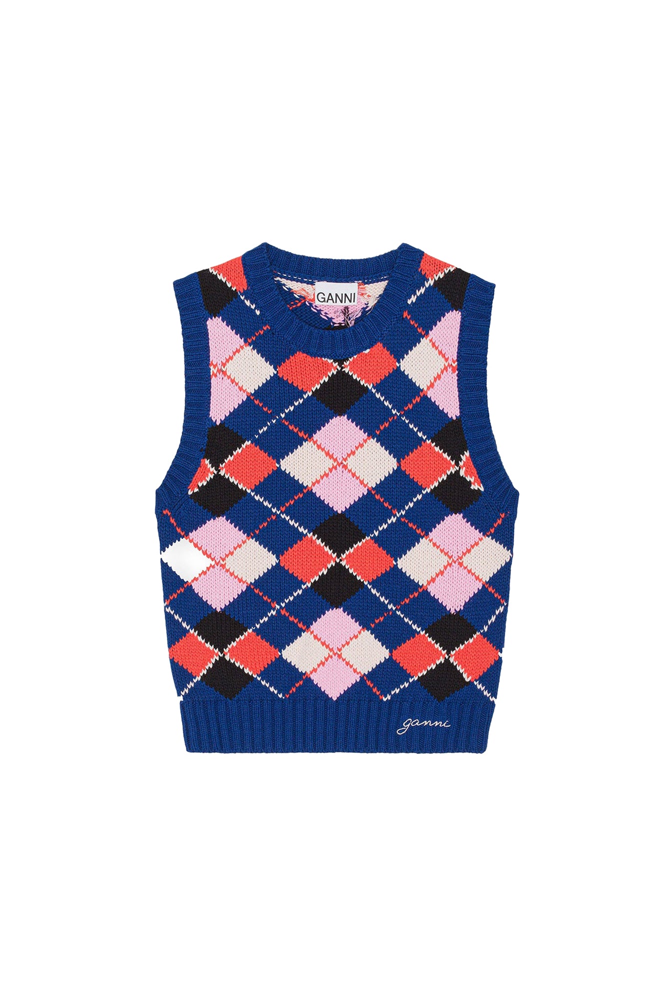 Pull sans manches graphique en coton - Sodalite Blue