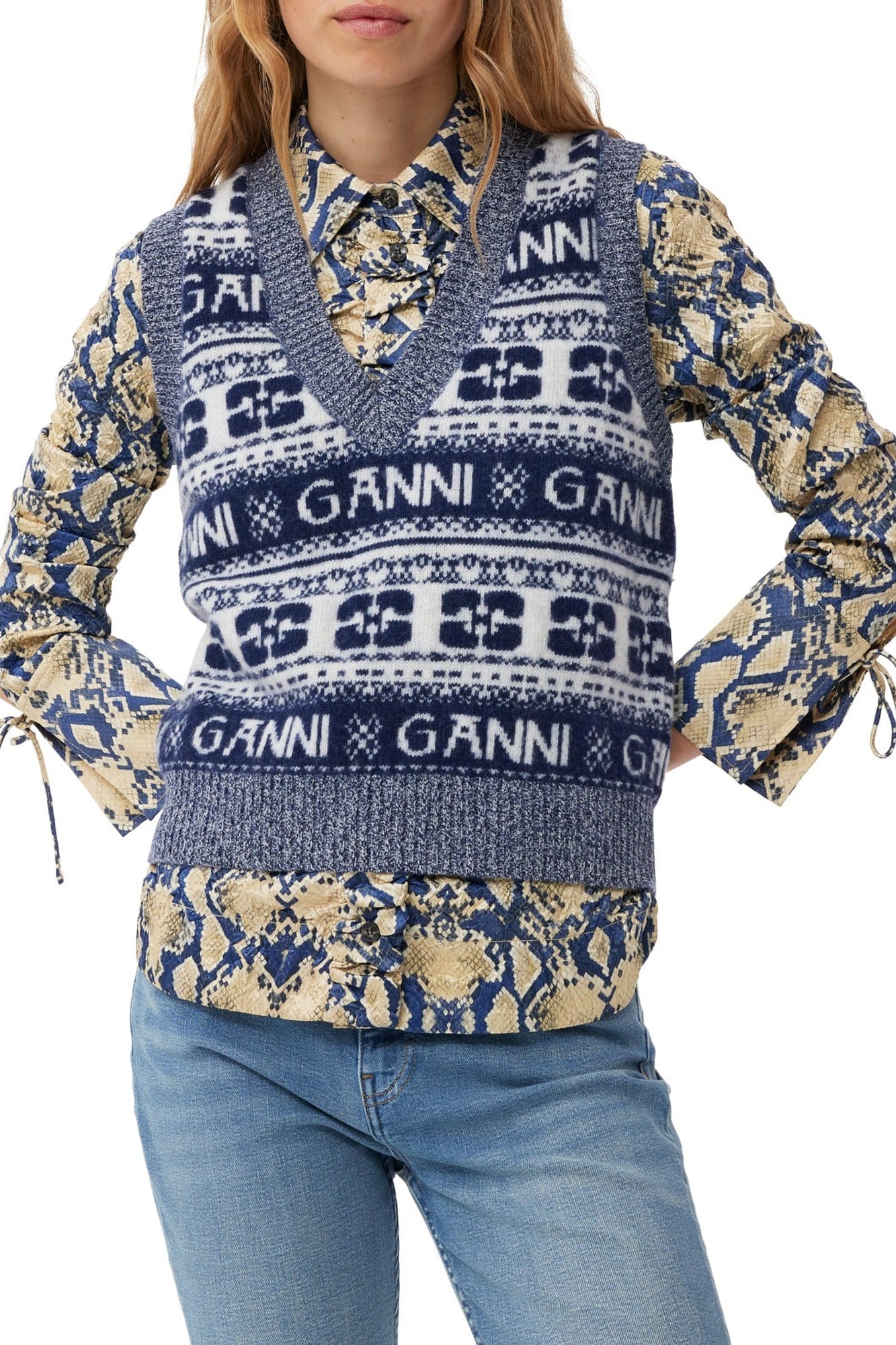 Pull sans manches avec logo en laine - Sky Captain