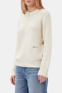 Pull à col rond en laine - Egret