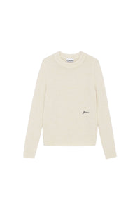 Pull à col rond en laine - Egret