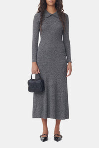 Robe longue en laine et cachemire - Ebony Melange