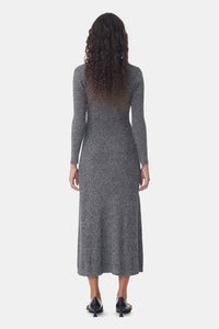 Robe longue en laine et cachemire - Ebony Melange