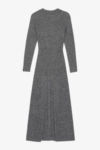 Robe longue en laine et cachemire - Ebony Melange