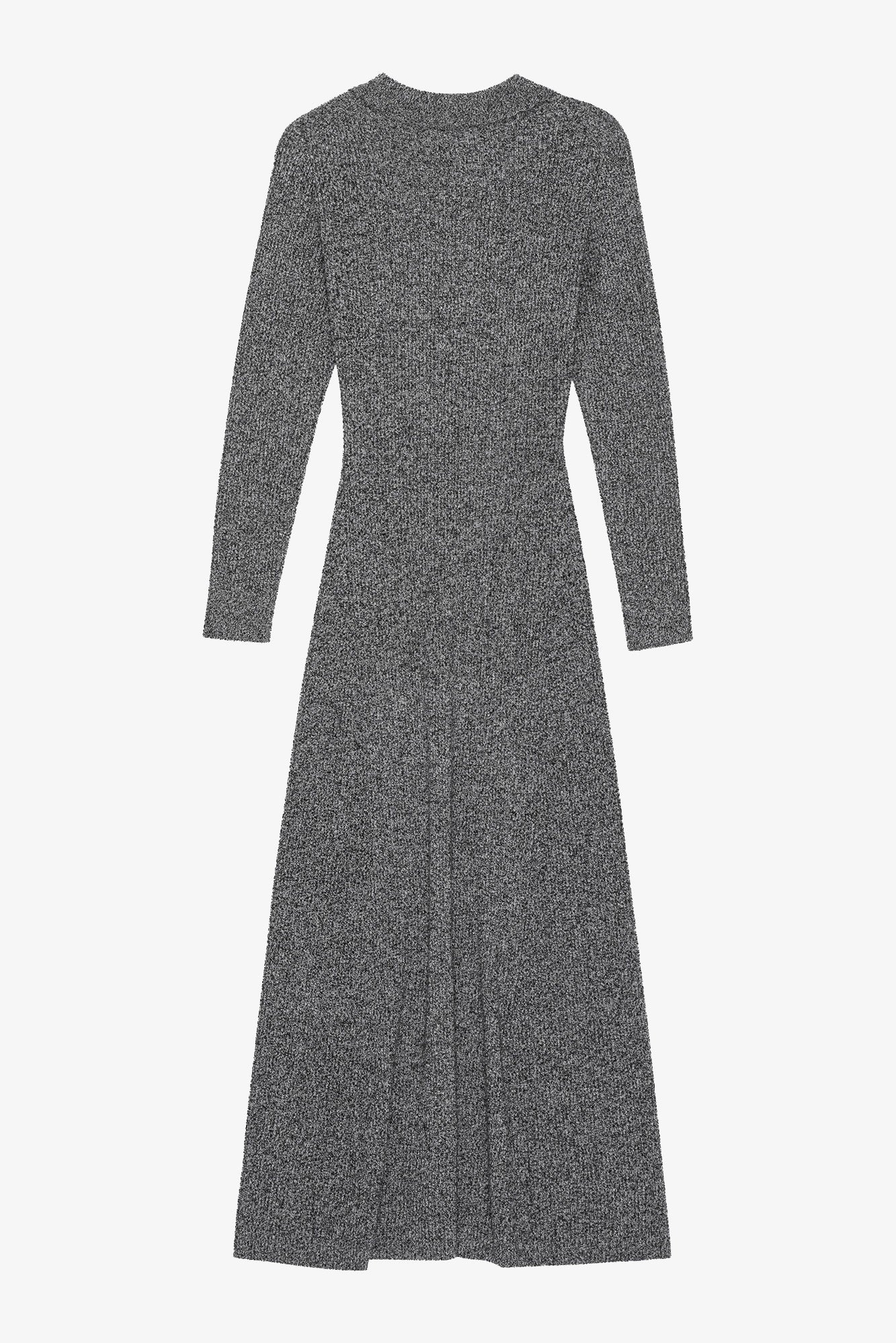 Robe longue en laine et cachemire - Ebony Melange
