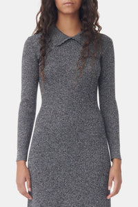 Robe longue en laine et cachemire - Ebony Melange