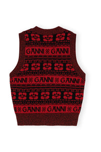 Pull sans manches à sequins en laine - High Risk Red