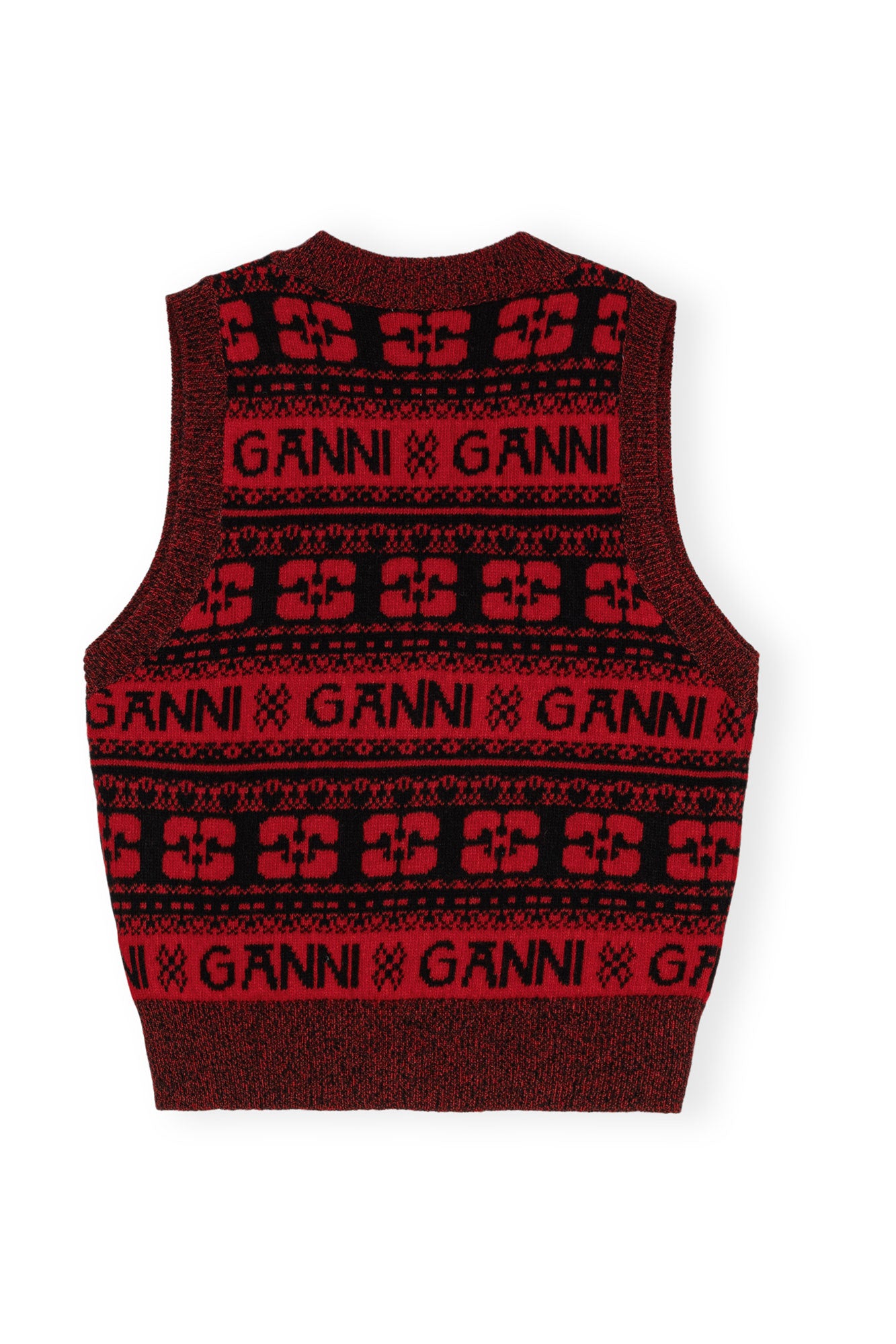 Pull sans manches à sequins en laine - High Risk Red