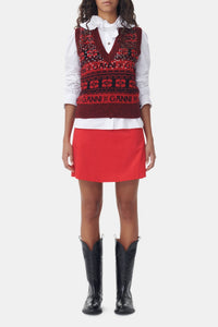 Pull sans manches à sequins en laine - High Risk Red