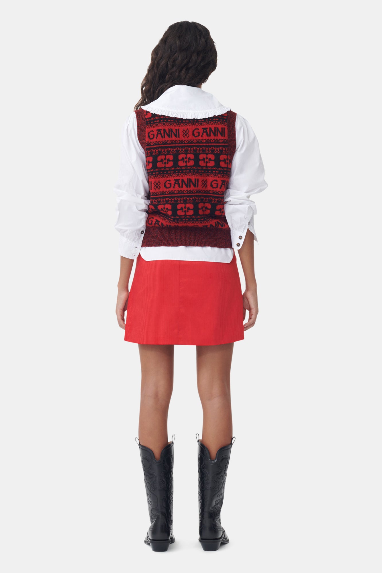 Pull sans manches à sequins en laine - High Risk Red