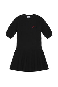 Robe courte avec logo en laine - Black