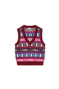 Pull sans manches avec logo en laine - Multicolour