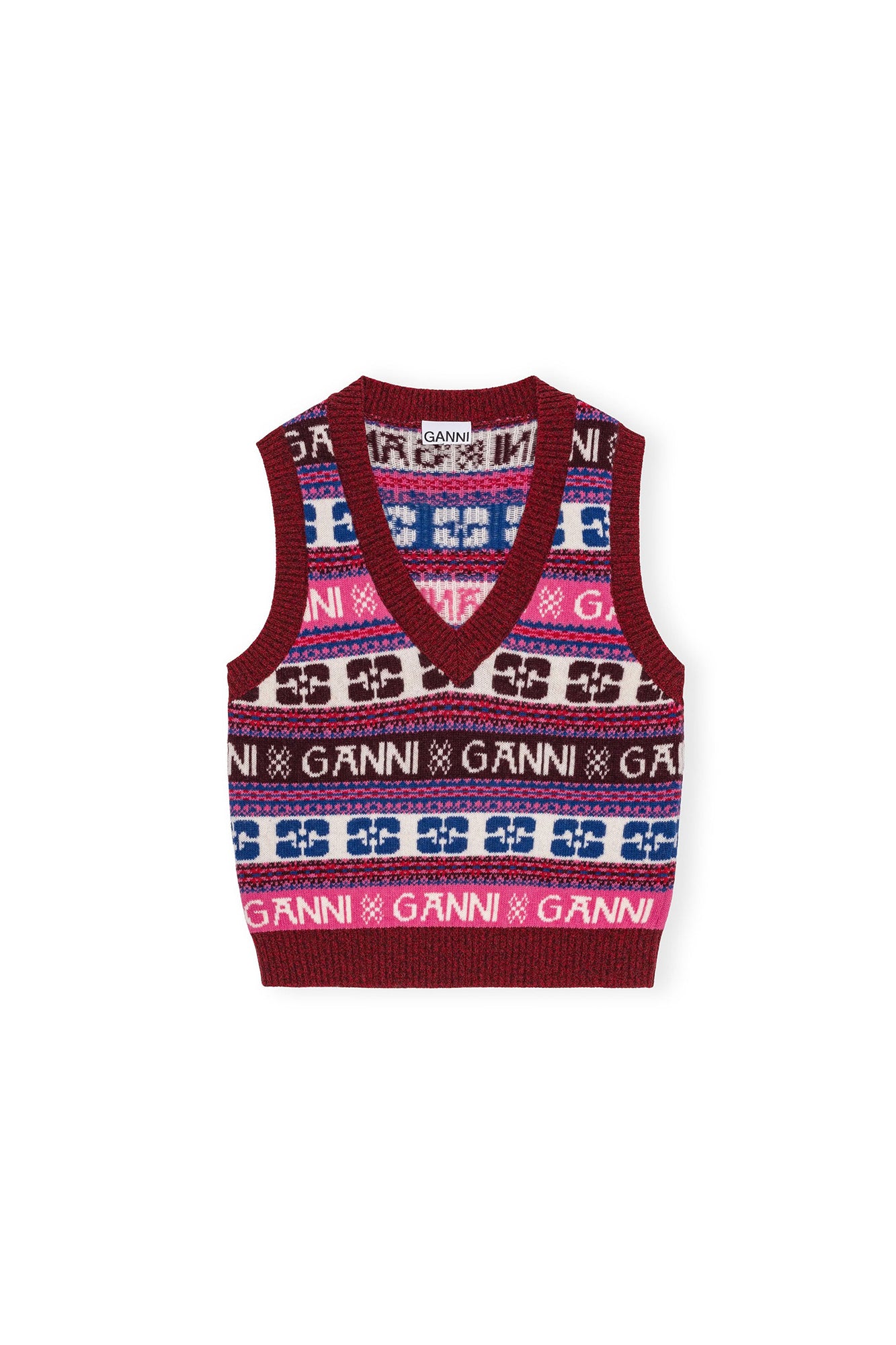 Pull sans manches avec logo en laine - Multicolour