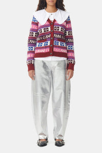 Cardigan avce logo en laine - Multicolour