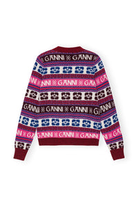 Cardigan avce logo en laine - Multicolour