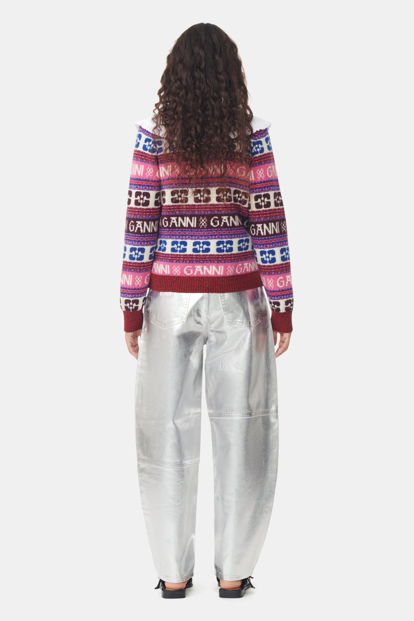 Cardigan avce logo en laine - Multicolour