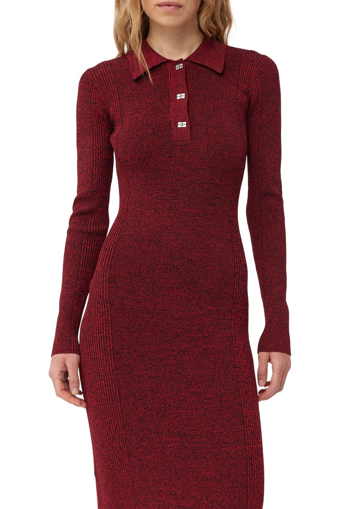 Robe Melange Rib Polo - High Risk Red