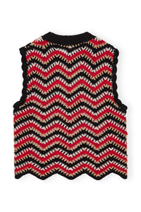 Pull sans manches en crochet - Racing Red