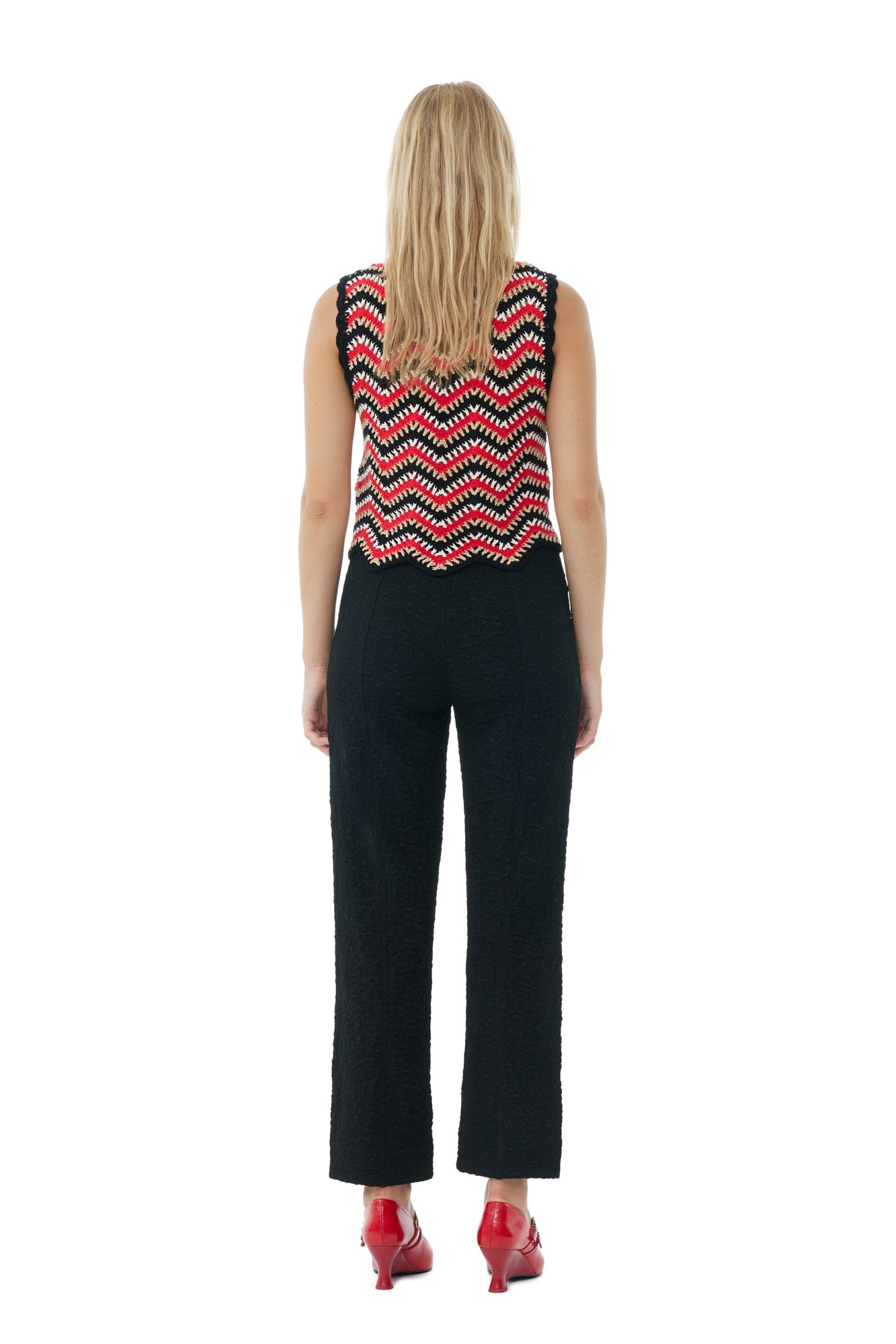 Pull sans manches en crochet - Racing Red