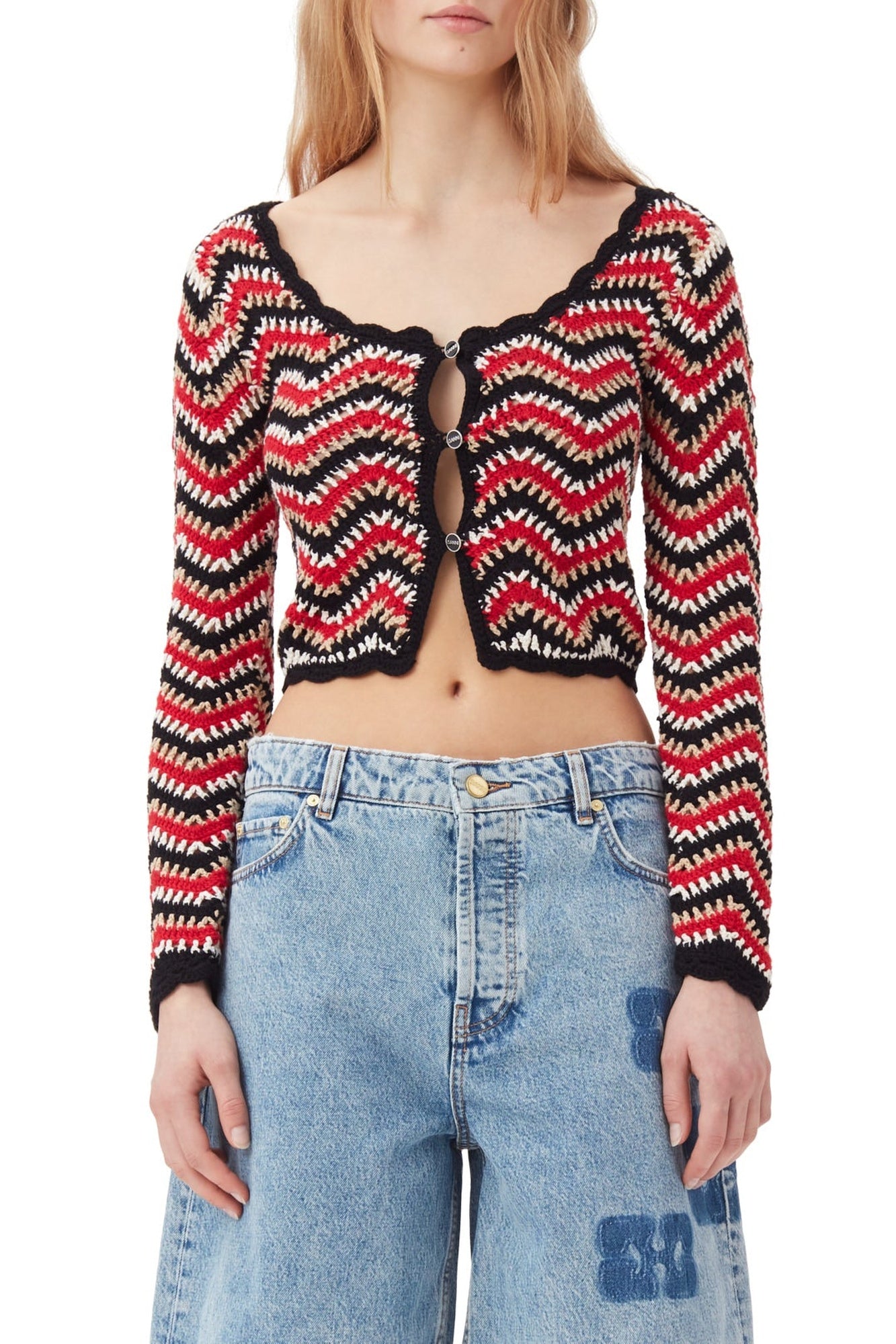 Cardigan en crochet - Racing Red