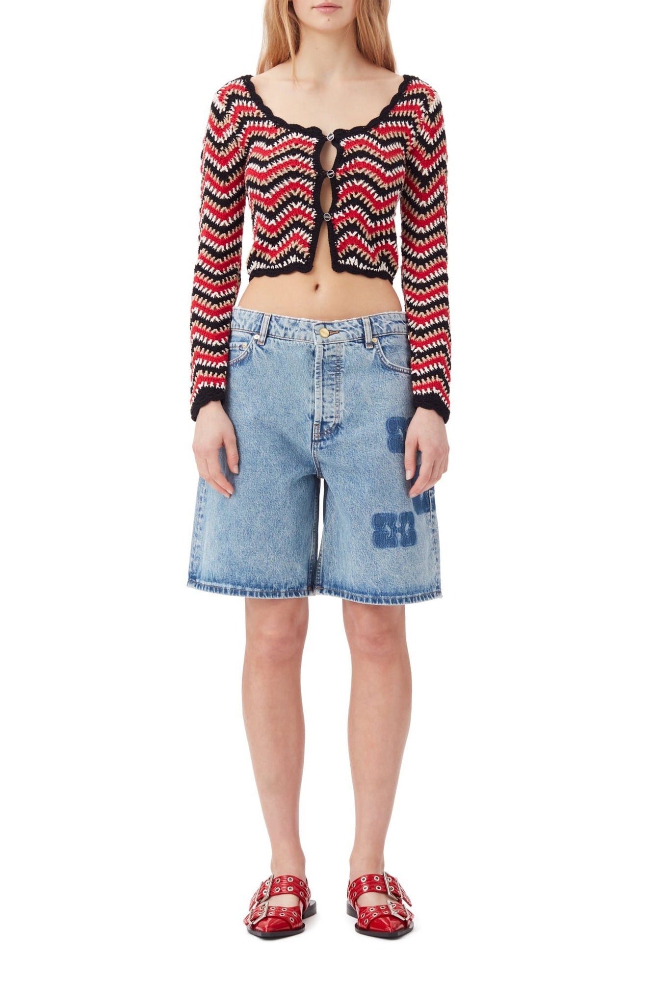 Cardigan en crochet - Racing Red